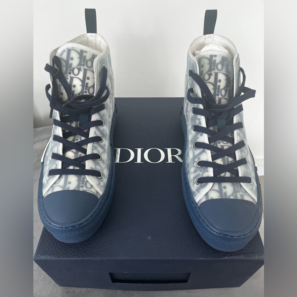 DIOR B23 high top blue Oblique Men’s Sneakers. Size 43